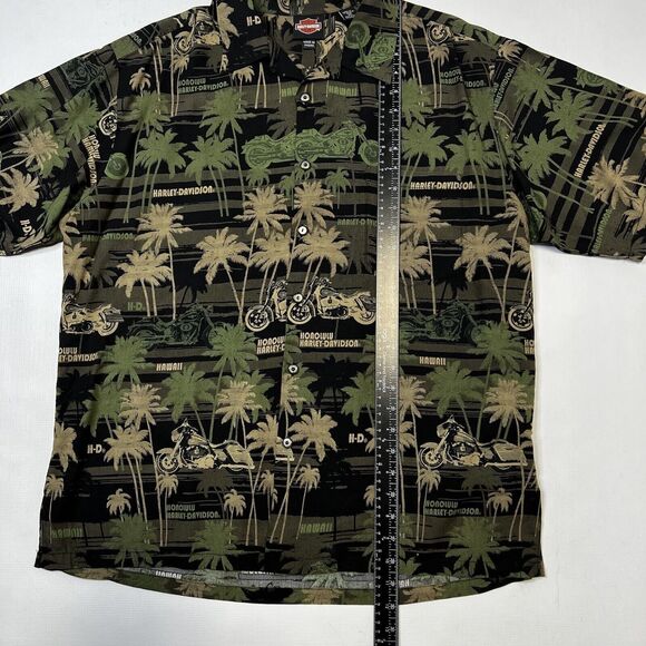 Vintage Harley Davidson Shirt Mens XL Hawaiian Aloha Motorcycle Tori Richard - Picture 2 of 11